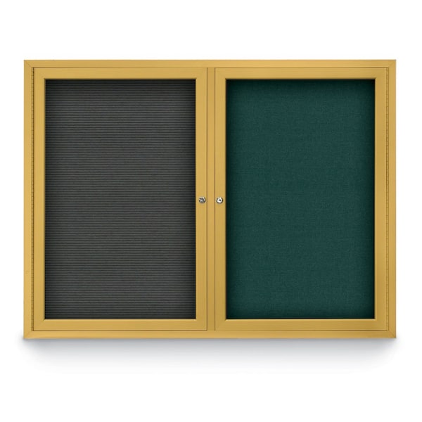 United Visual Products Corkboard, Med Grey/Black, 18" x 24" UV401-BLACK-MEDGRY - main